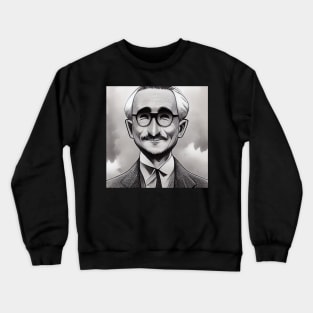 Happy F.A. Hayek Manga Style Portrait Crewneck Sweatshirt